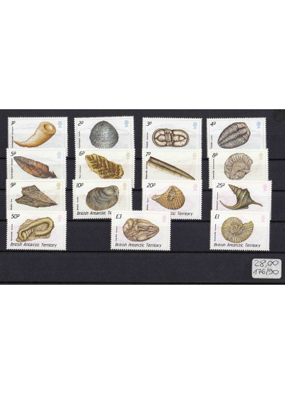 TERRITORI ARTICI BRITANNICI 15 francobolli fossili di Piante 1997 Nuovi